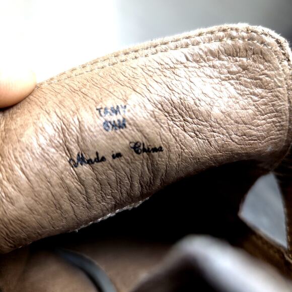 DONALD Pliner Grey Suede Womens Designer Boots Buckles Shoes Booties Size 6.5M - Picture 10 of 11